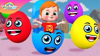 Surprise Eggs Become Colorful! | Learn Colors + Kids Songs & More