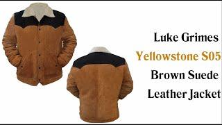 Luke Grimes Brown Suede Leather Jacket | Yellowstone S05 Outfit | At William Jacket.