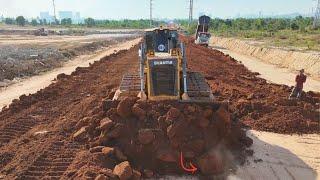 Incredible ROAD Builder! Power Machinery, Dump Trucks and Dozer build the new road for community.