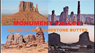 MONUMENT VALLEY   ICONIC RED SANDSTONE BUTTES IN DESRT LANDSCAPE