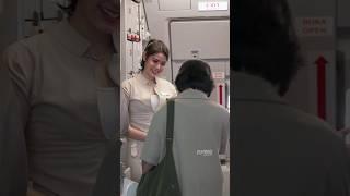 Tia, Super Air Jet flight attendant, always greets passengers with a cheerful smile ️