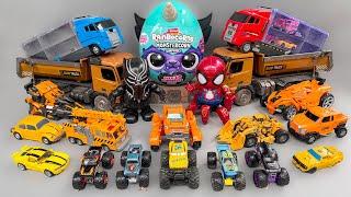 Hot Wheels Monster Truck Toy Set - Transforming Car Transporter BUMBLEBEE, RESCUE