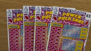 POWER PUCK SHOT £15 ALLWYN SCRATCH CARDS FROM THE NATIONAL LOTTERY