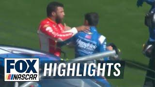 Kyle Larson and Bubba Wallace FIGHT after wreck at Las Vegas | NASCAR ON FOX HIGHLIGHTS