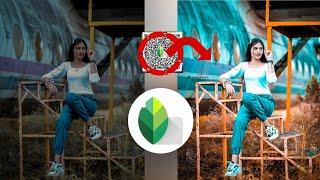 Snapseed new photo editing presets free Download orange and aqua QR code for Snapseed app