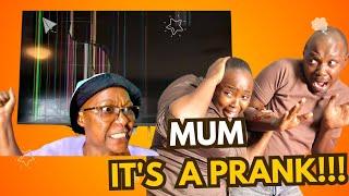 WE BROKE YOUR TV PRANK ON MUM//