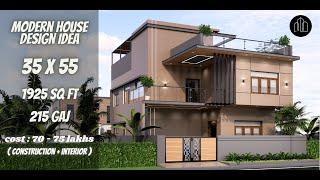 35x55 House Design 3D Walkthrough | 10x16 Meters | 1925 Sqft | 215 Gaj | 4 BHK | Terrace Garden