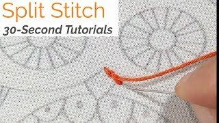 How To Do Split Stitch Embroidery: 30 Seconds