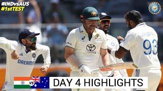 India vs Australia 1st Test Day 4 Full Match Highlights | IND vs AUS 1st Test Day 4 Full Highlights