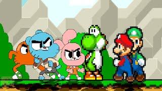 YOU GOTTA WATCH THIS! TEAM GUMBALL  VS  TEAM SUPER BETTER MARIO | RACE TO 3 WINS