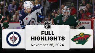 NHL Highlights | Jets vs. Wild | November 25, 2024