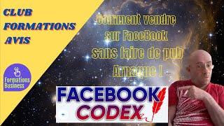 Facebook Codex de Pierre-Eliott Lallemant une belle arnaque, comment vendre sans pub sur Facebook 