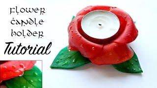 Polymer Clay Flower Candle Holder | Faux Water Droplets | DIY Handmade Tutorial | Premo/Fimo Project