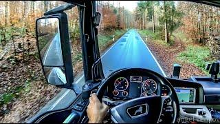 POV truck Driving MAN TGX 18.460-Germany  Glesse Ottenstein Lower Saxony ,cockpit view 4K