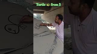 Turtle  from 3 on Car dust#art #shorts trending #shortsfeed #ytshorts #drawing