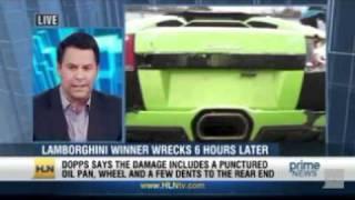 Man wins $380,000 Lamborghini and crashes it