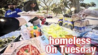 Breakfast Burritos & Pizza for Homeless on Tuesday 6/11/24 in corona ,but not many #homeless in here