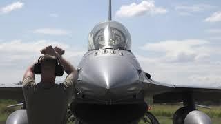 U.S. Air Force F-16 Fighting Falcons and FA-50 Takeoffs.