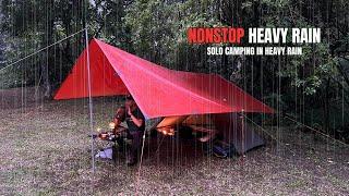 SOLO CAMPING HEAVY RAIN - RAIN SOUNDS ASMR - NONSTOP RAIN CAMPING