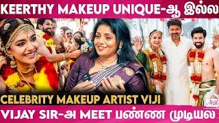 Keerthy Suresh Simple ஐயங்கார் Look Choose பண்ணிட்டாங்க: Makeup Artist Viji Interview | Vijay