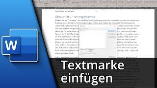 Word Textmarke einfügen + anzeigen lassen  Tutorial