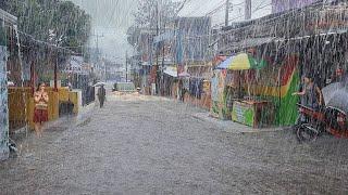 Super heavy rain and strong winds flooded my village, I fell asleep instantly with the sound of rain