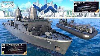 USS San Antonio (LPD-17) And Wasp (UH-01) Review And Gameplay - Modern Warships