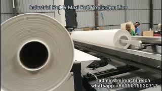 Live Show Maxi Roll Making Machine, Small Industrial Roll Paper Tissue Machine In Factory Working