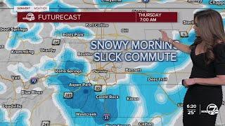 More snow in Denver metro Thursday, slick morning commute