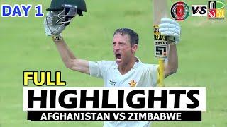 Full Highlights | Afghanistan Vs Zimbabwe | 1st Test Match Day 1 | Afg Vs Zim