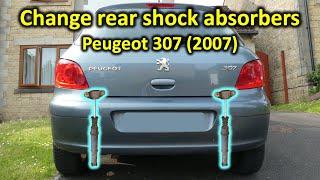 How to replace Peugeot 307 rear shock absorbers (strut mounts as well)