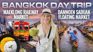 Maeklong Railway Market & Damnoen Saduak Floating Market | Bangkok DAY TRIP! | Thailand