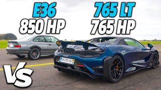 BMW E36 850 HP (DKG) VS MCLAREN 765 LT !  DRAG RACE