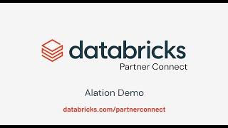 Databricks Partner Connect Alation demo