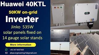 50Kw Huawei 40KTL M3 on-grid solar inverter, Jinko 535W solar panels installation #solar #heptasol