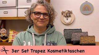 3er Set Trapez Kosmetiktaschen / kostenloses Schnittmuster