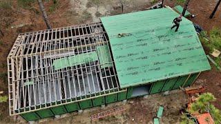 Happy New Year! Back On Track With The Off Grid House Build | Roof Sheathing Installation