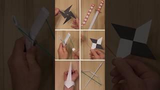 AMAZING! 6 ORIGAMI PAPER NINJA WEAPONS | PAPER WEAPON INCL ART