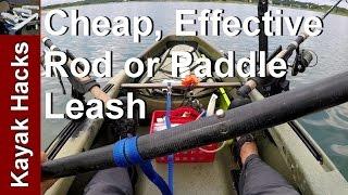 Kayak Fishing Rod and Paddle Leash Dollar Store Fishing Challenge -