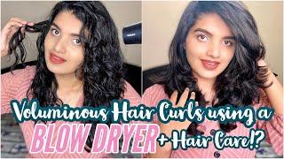 How I Straighten & Curl My Hair using a BLOW DRYER!?|VOLUMINOUS Hair in 20 Minutes*NO STRAIGHTENER*|