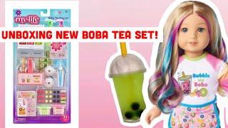 Unboxing Opening Review New Boba Bubble Tea Shop Set & Abby My Life As MLA  AG American Girl Dolls