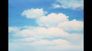 뭉개구름 쉽게그리기/How to painting Landscape / For Beginners / #아크릴물감_그림 / Acrylics/Easy clouds painting/58