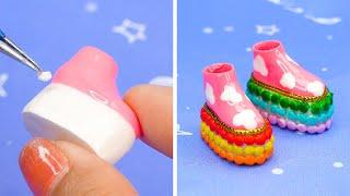 DIY Mini Shoes From Simple Items For Barbie | MINIATURE IDEAS FOR DOLLHOUSE | #Shorts