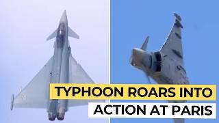 Eurofighter Typhoon Displays Stunning Maneuvers at Paris Airshow 2025
