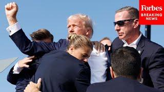 BREAKING NEWS: Shots Fired At Trump Rally, Former President Pumps Fist As He's Rushed Off Stage