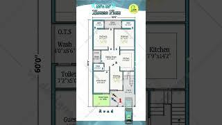 30’× 60’ house plan, 3 bhk with car parking, 30 by 60 house map, 30*60 house design #houseplan