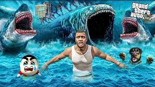 Franklin & Shinchan vs GIANT BLOOP to Save the City in GTA 5!