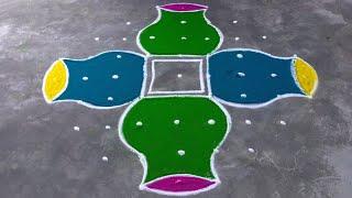 Sankranthi muggulu || కుండల ముగ్గులు || pongal kolam || sankranthi rangolis ||