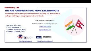 Webiner: The way forward in India- Nepal border dispute