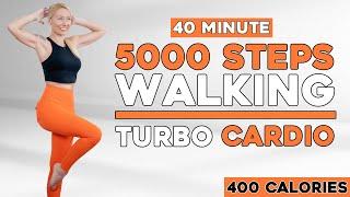 5000 STEPS IN 40 MIN - Walking Cardio Workout to Burn Fat, Mood Booster, No Repeat, No Jumping